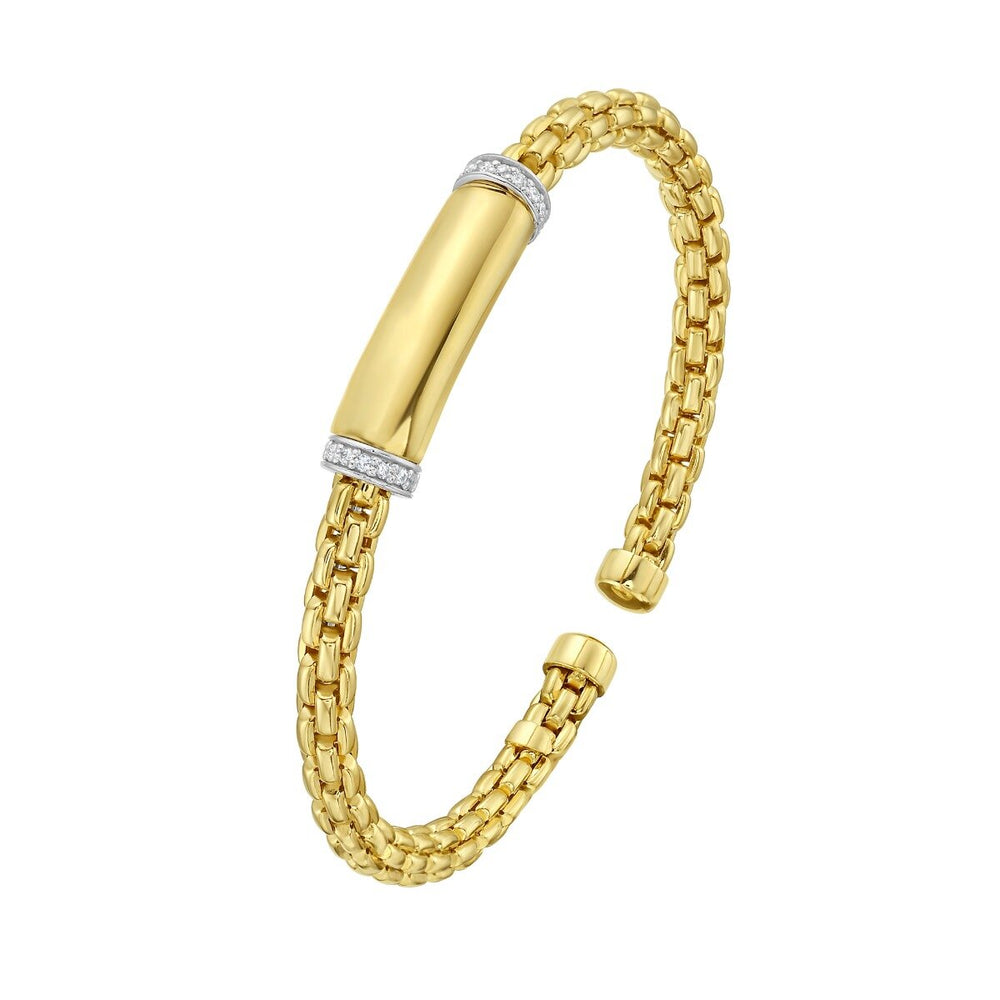 14K Diamond Bar Venetian Cuff, view 2
