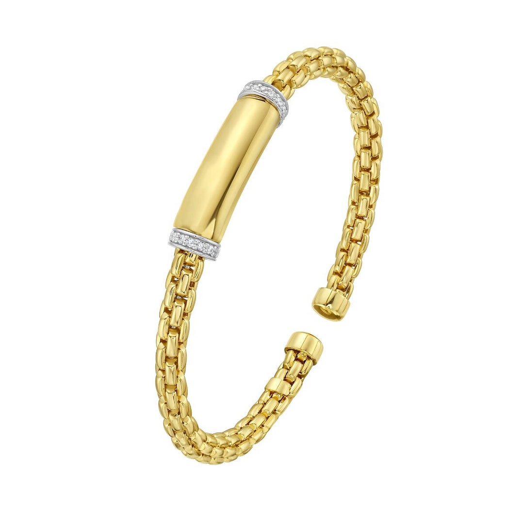 14K Diamond Bar Venetian Cuff, view 2
