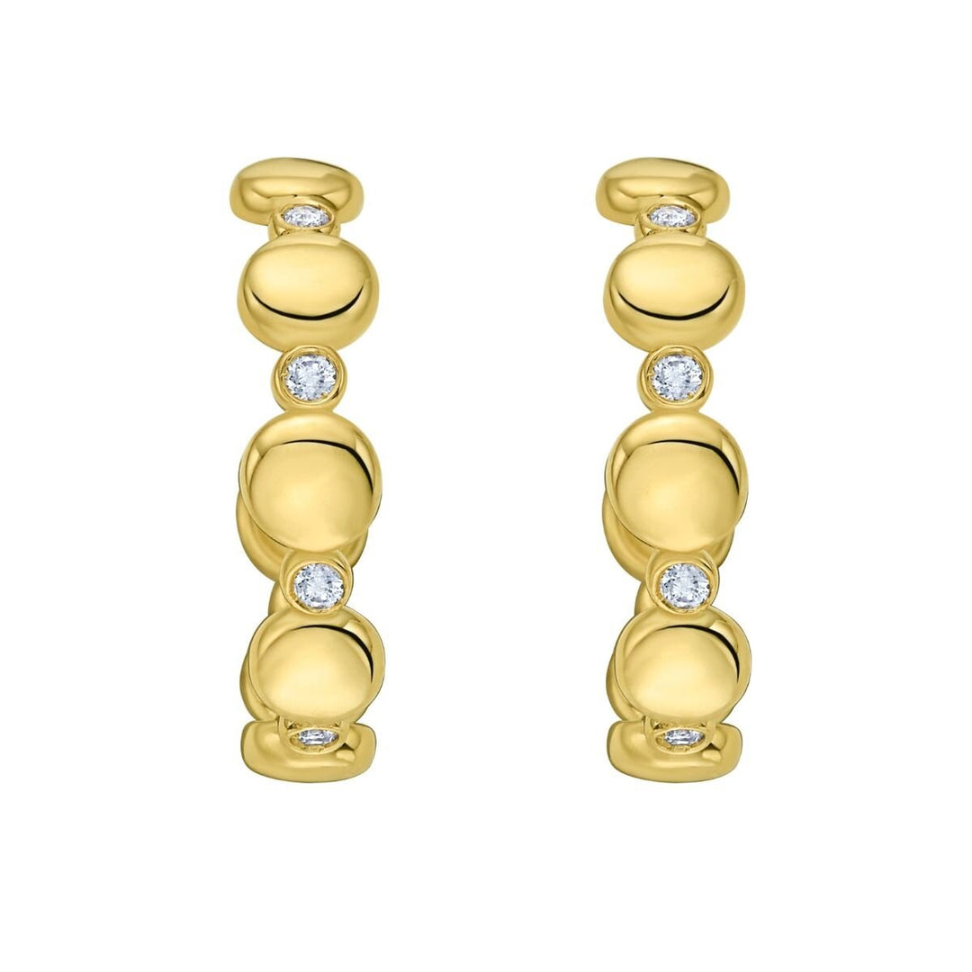 14K Diamond Bauble Hoops, view 3