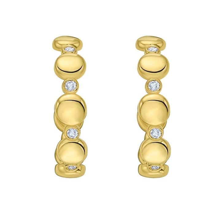14K Diamond Bauble Hoops, view 3