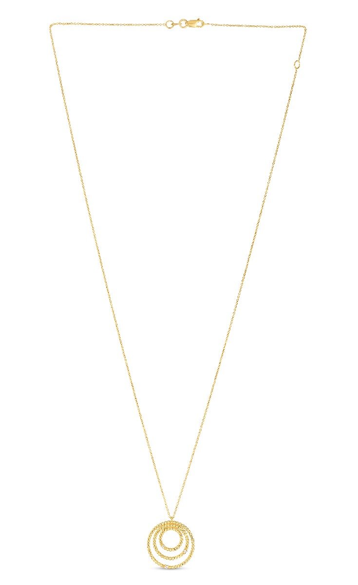 14K Diamond Cable Circle Pendant, view 3