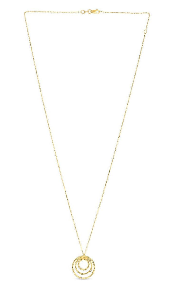 14K Diamond Cable Circle Pendant, view 3