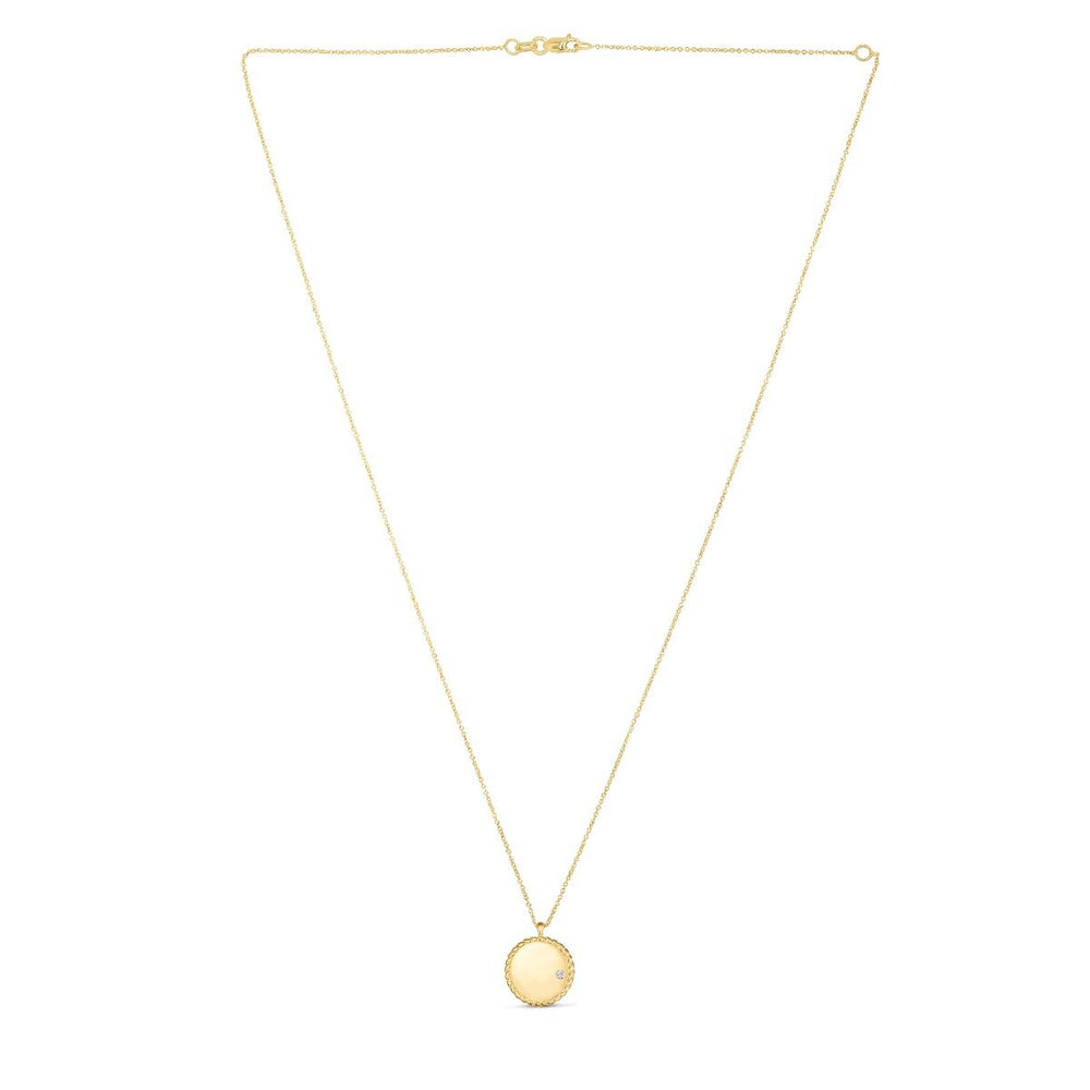 14K Diamond Cable Disc Necklace, view 2