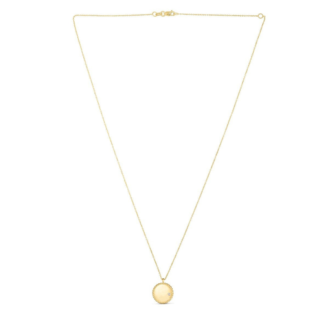 14K Diamond Cable Disc Necklace, view 2