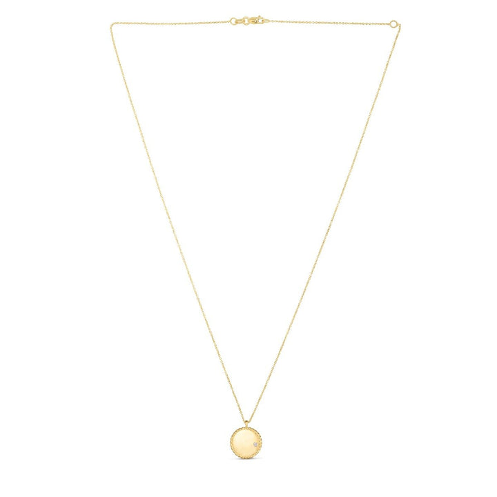 14K Diamond Cable Disc Necklace, view 2