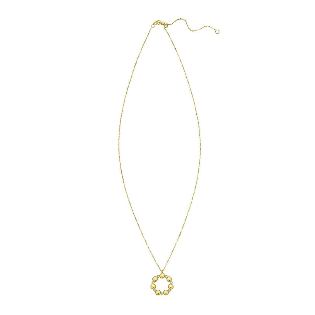 14K Diamond Circle Bauble Necklace, view 3