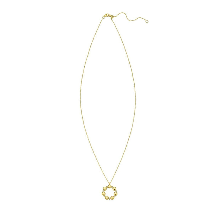 14K Diamond Circle Bauble Necklace, view 3