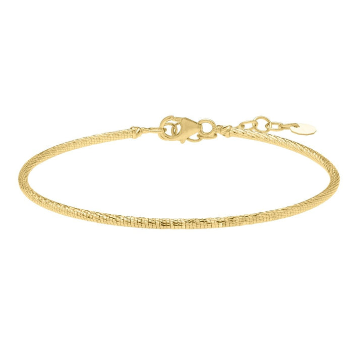 14K Diamond Cut Stack Bangle, front view