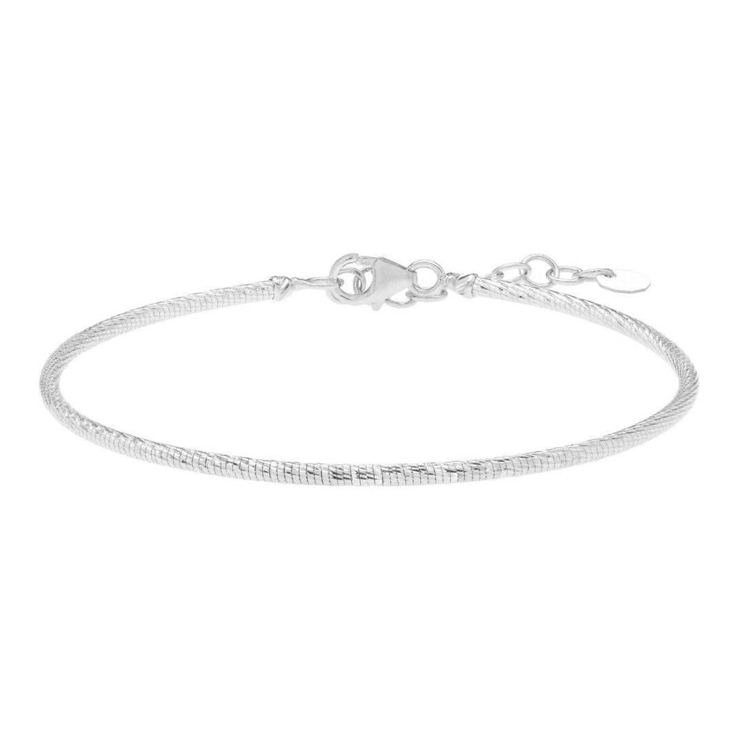 14K Diamond Cut Stack Bangle, front view