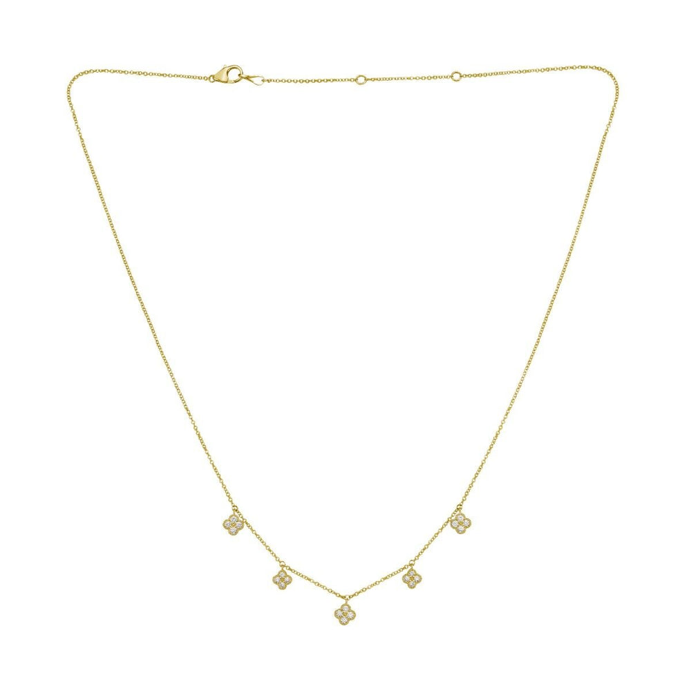 14K Diamond Flower Necklace, view 2