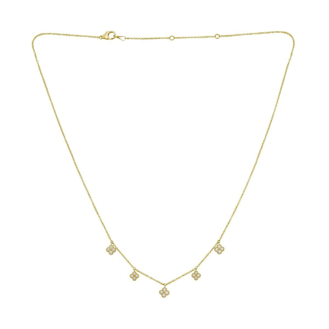 14K Diamond Flower Necklace, view 2