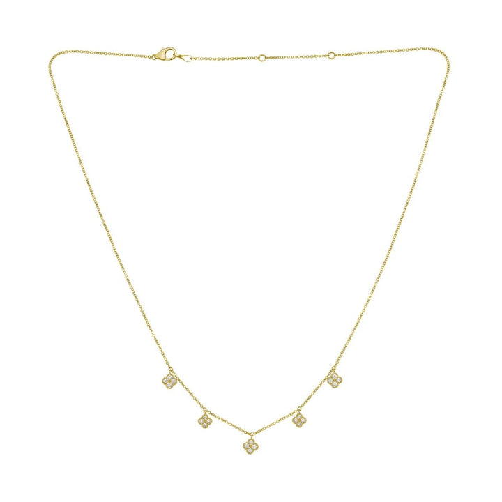 14K Diamond Flower Necklace, view 2