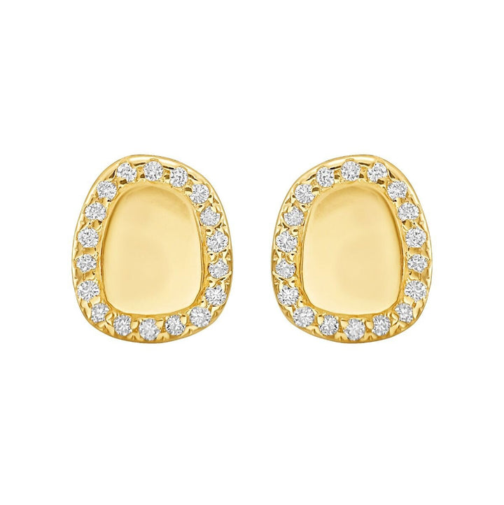 14K Diamond Freeform Cushion Earrings, view 3