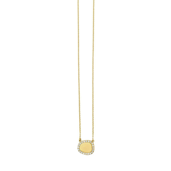 14K Diamond Freeform Cushion Necklace, front view
