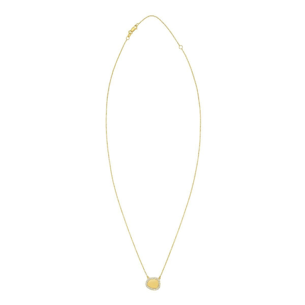 14K Diamond Freeform Cushion Necklace, view 2