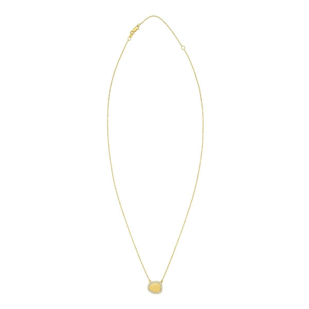 14K Diamond Freeform Cushion Necklace, view 2