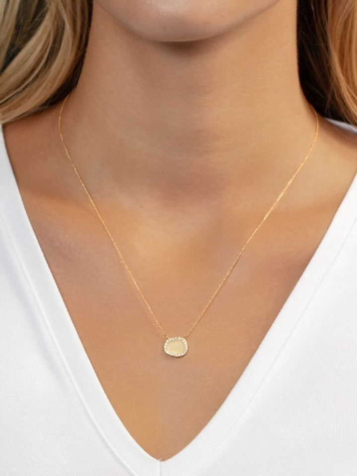 14K Diamond Freeform Cushion Necklace, view 4