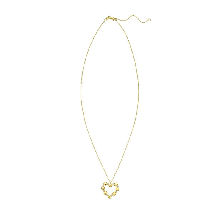 14K Diamond Heart Bauble Necklace, view 3