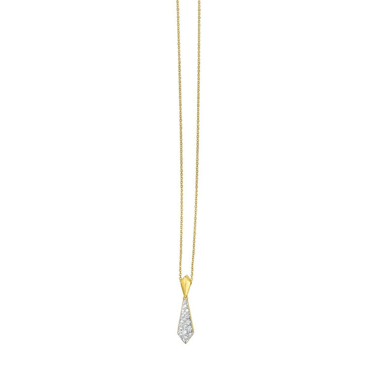 14K Diamond Necktie Necklace, front view