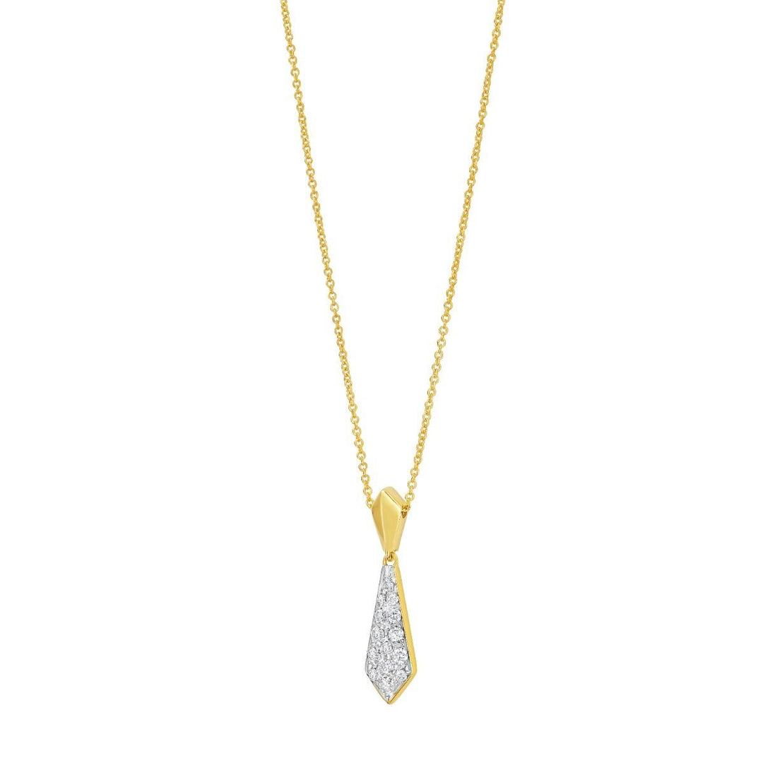 14K Diamond Necktie Necklace, view 2