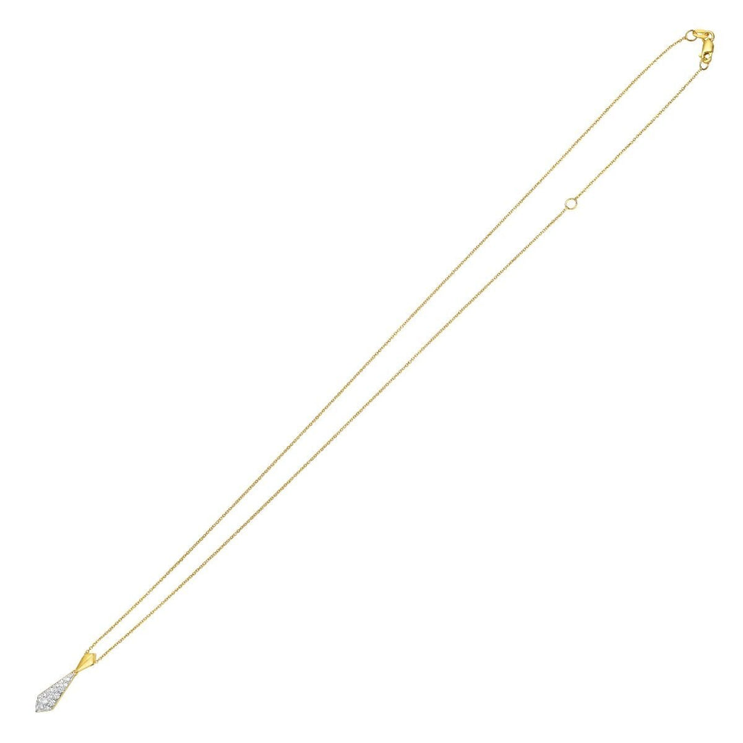 14K Diamond Necktie Necklace, view 4