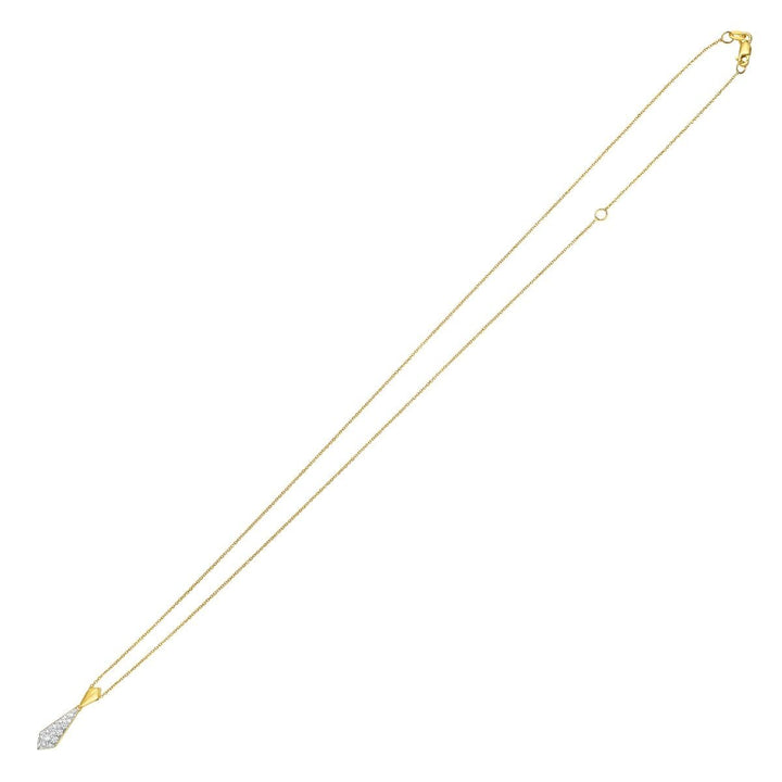 14K Diamond Necktie Necklace, view 4