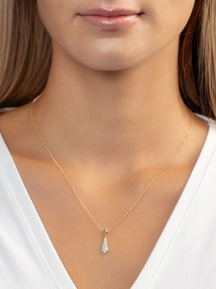14K Diamond Necktie Necklace, view 5