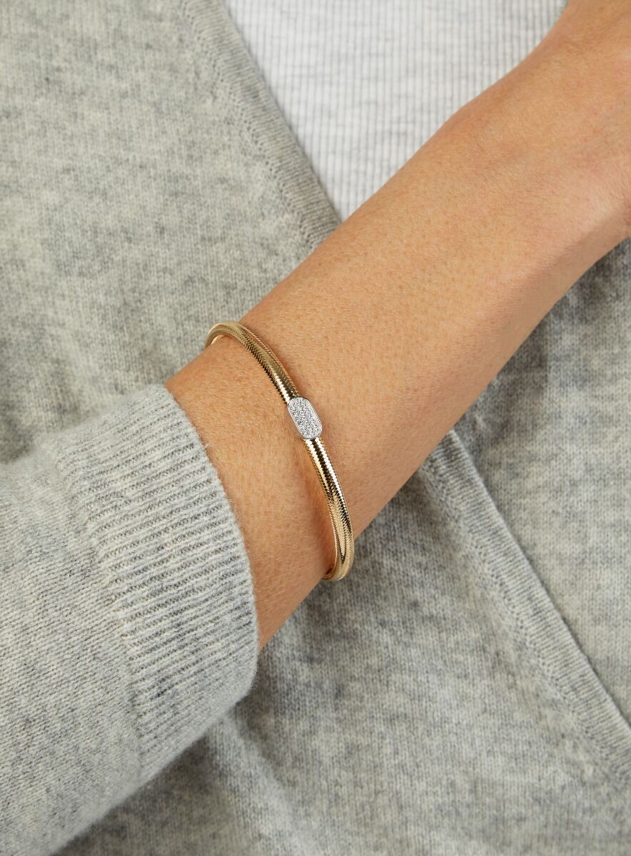 14K Diamond Oval Stretch Mesh Bracelet, view 2