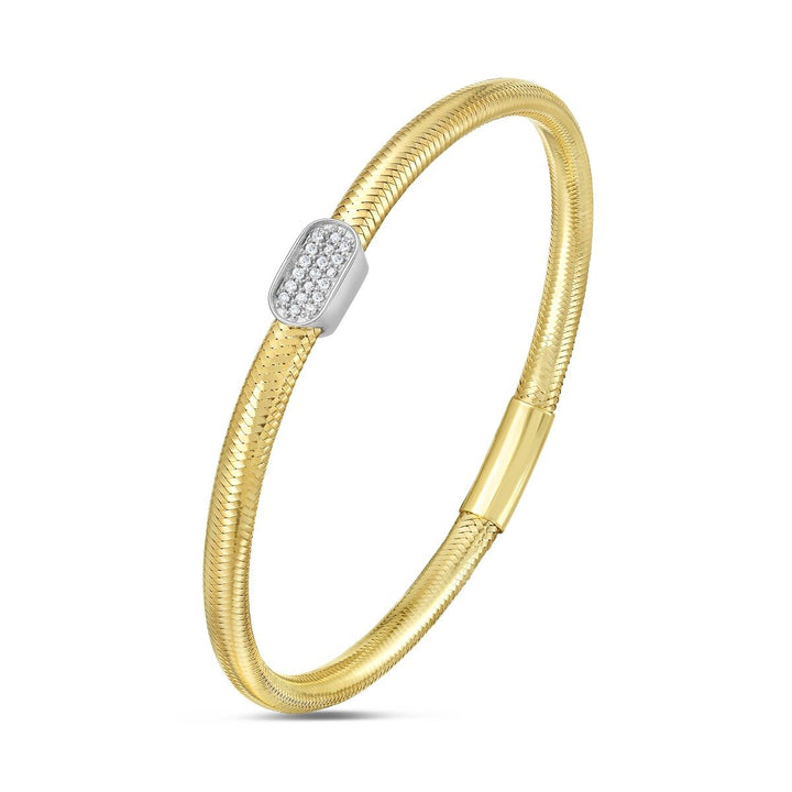 14K Diamond Oval Stretch Mesh Bracelet, view 3