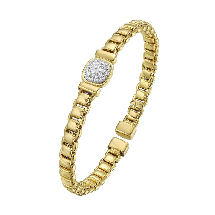 14K Diamond Pave Venetian Cuff, view 2