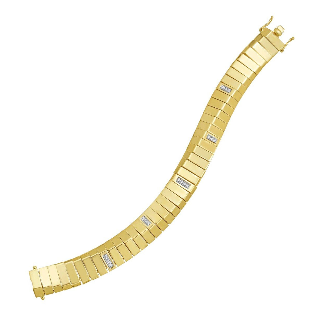 14K Diamond Piano Link Bracelet, view 2