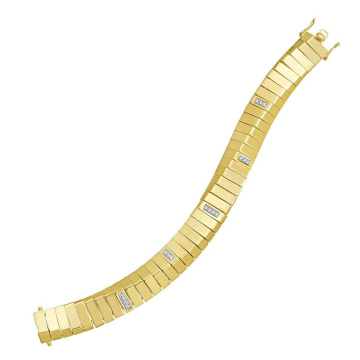 14K Diamond Piano Link Bracelet, view 2