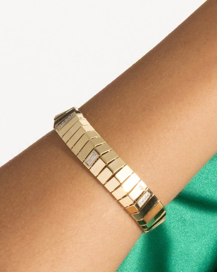 14K Diamond Piano Link Bracelet, view 4