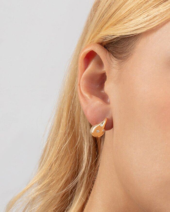 14K Diamond Raindrop Earrings, view 2