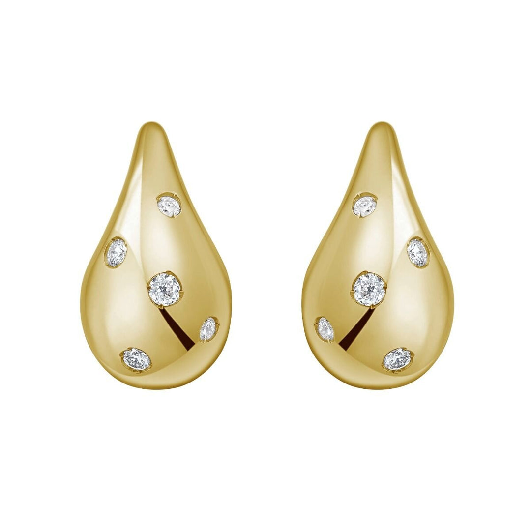 14K Diamond Raindrop Earrings, view 3