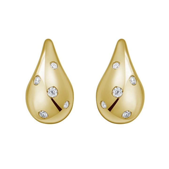 14K Diamond Raindrop Earrings, view 3