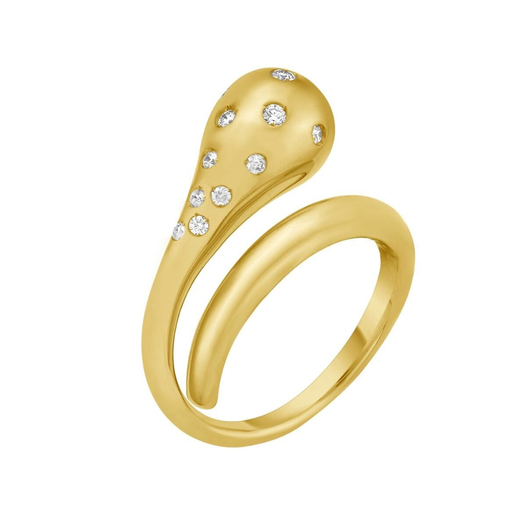 14K Diamond Raindrop Ring, view 2