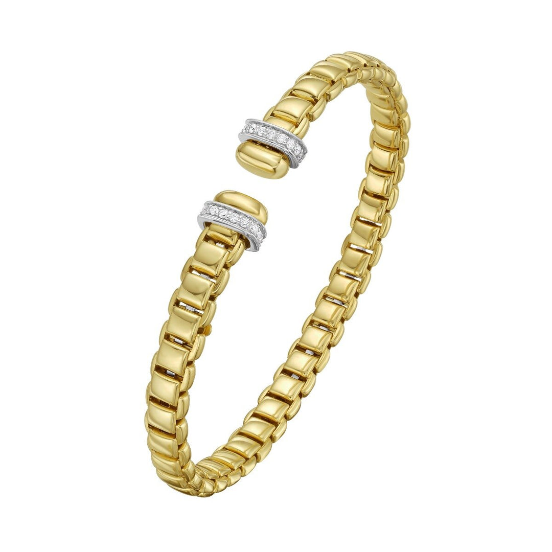 14K Diamond Rondel Ends Venetian Cuff, view 2