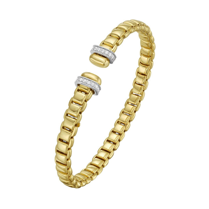 14K Diamond Rondel Ends Venetian Cuff, view 2