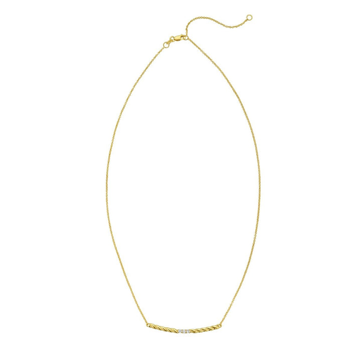 14K Diamond Twisted Bar Necklace, view 2