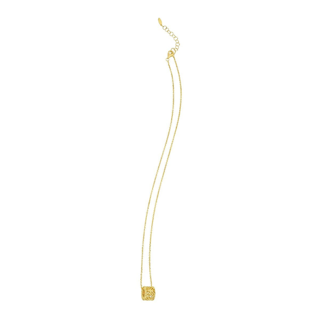 14K Diamond Vannèrie Barrel Necklace, view 4
