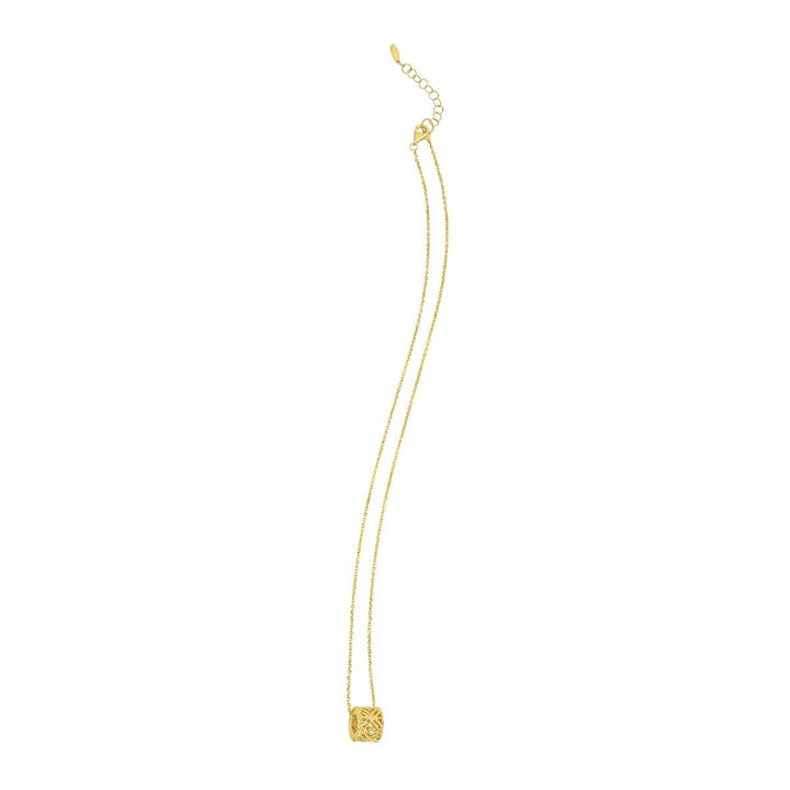 14K Diamond Vannèrie Barrel Necklace, view 4