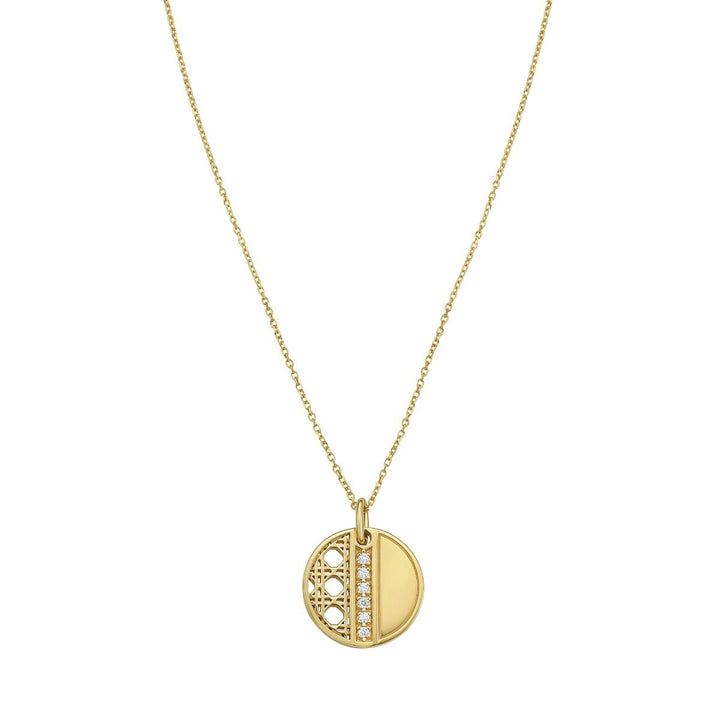 14K Diamond Vannèrie Coin Pendant, front view