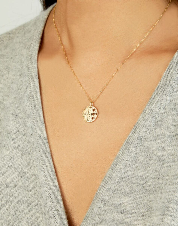 14K Diamond Vannèrie Coin Pendant, view 4