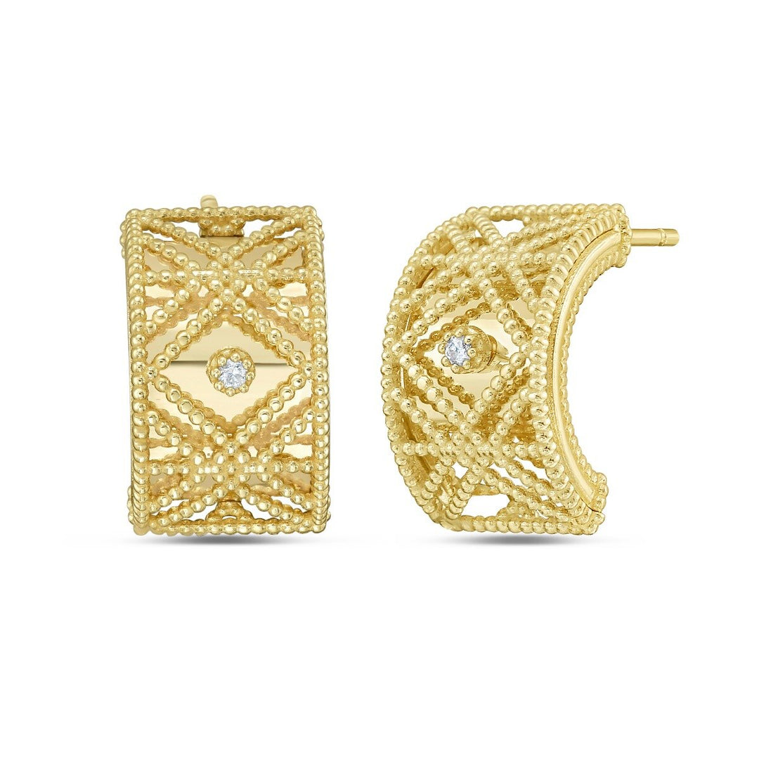 14K Diamond Vannèrie Earrings, front view
