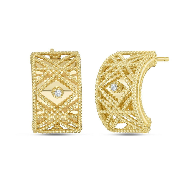 14K Diamond Vannèrie Earrings, front view