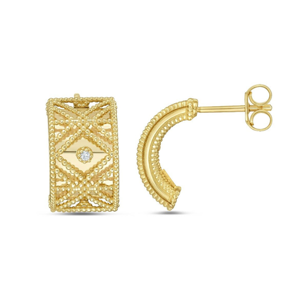 14K Diamond Vannèrie Earrings, view 2