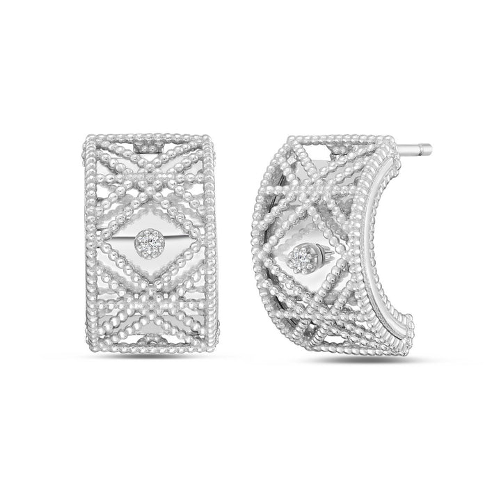 14K Diamond Vannèrie Earrings, front view