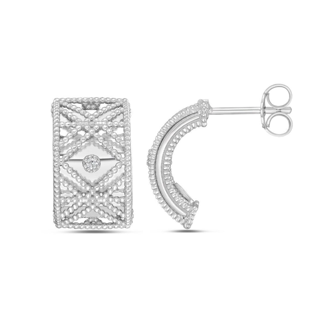14K Diamond Vannèrie Earrings, view 2