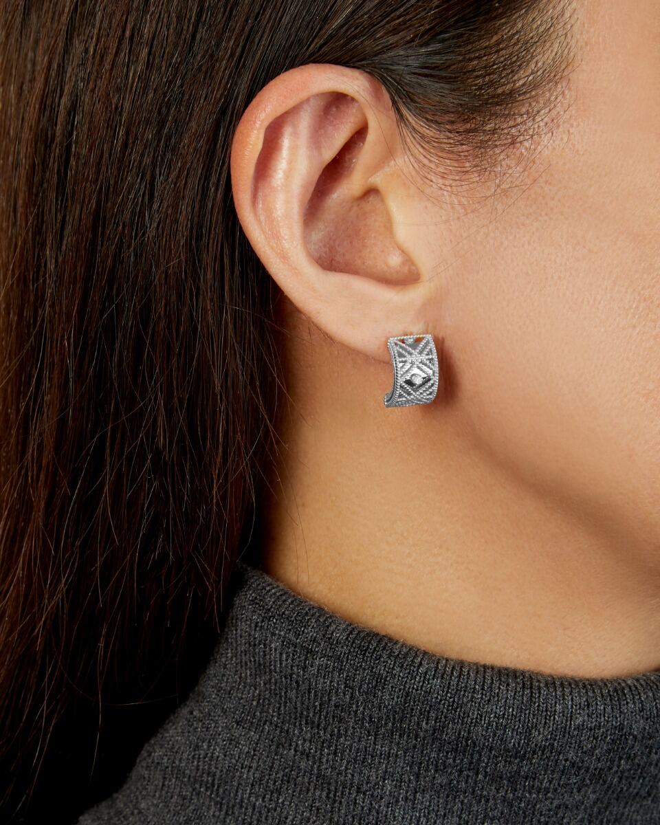 14K Diamond Vannèrie Earrings, view 4